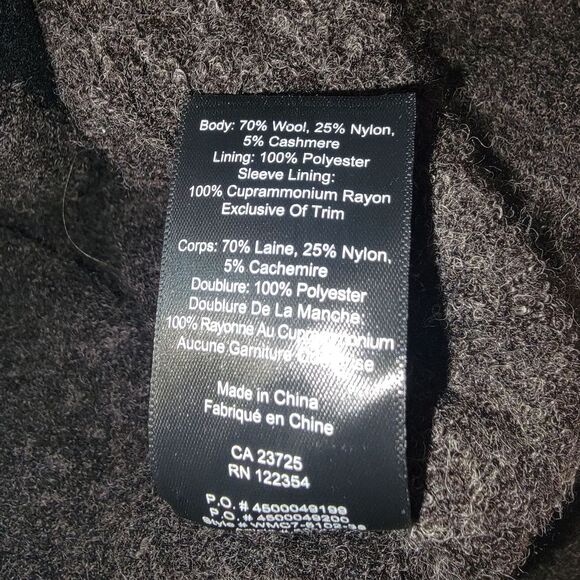 ARITZIA WILFRED FREE Black Vittoria Italian Wool and Cashmere Coat size M - Picture 8 of 8